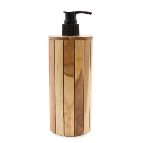 Natural Teakwood Soap Dispenser - Round - Image 4