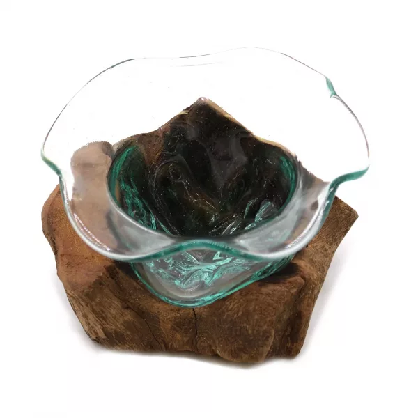 Molton Glass Fancy Sweet Bowl on Wood - Image 4