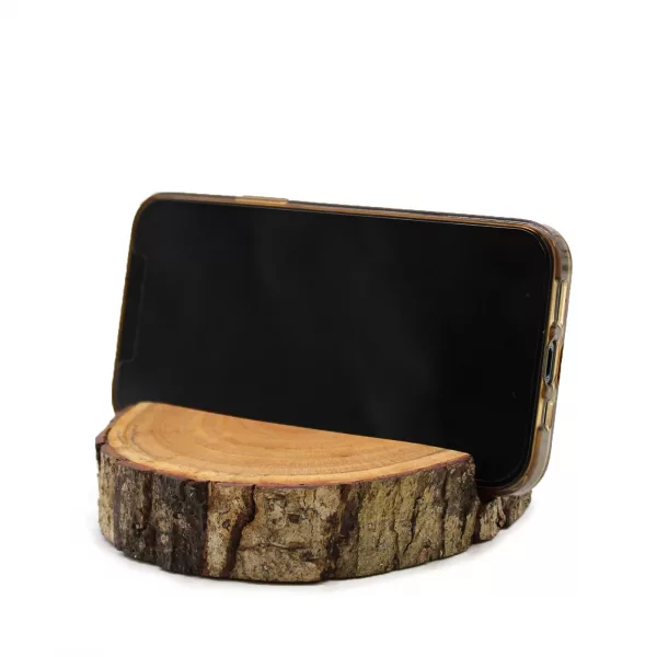 Small Log Phone Holder (full slice) - Natural - Image 4