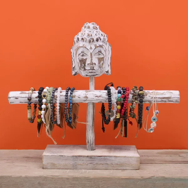 Single Branch & Buddha Stand - Whitewash - Image 2