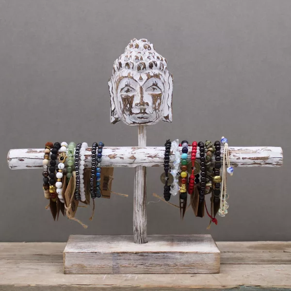 Single Branch & Buddha Stand - Whitewash - Image 3