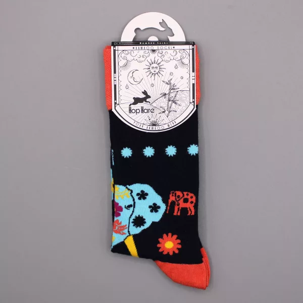 Hop Hare Bamboo Socks S/M - Cosmic Elephant - Image 2