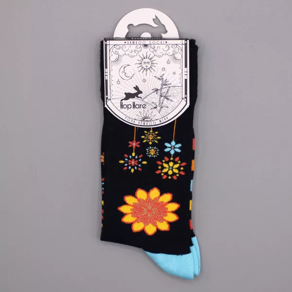 Hop Hare Bamboo Socks S/M - Mandala Flowers - Image 2