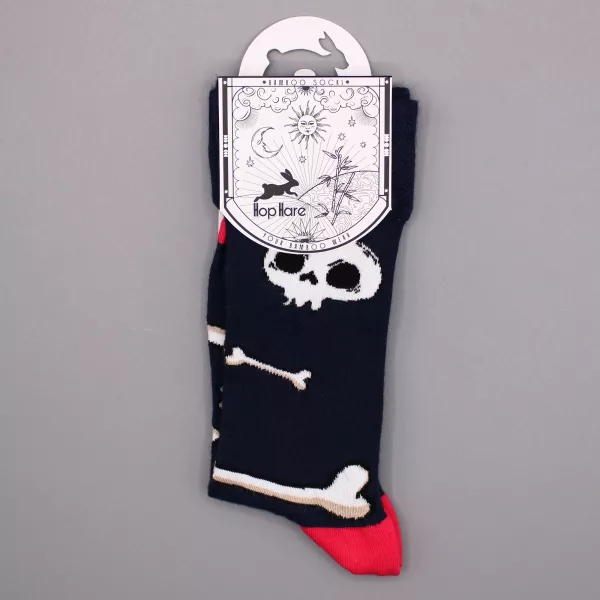Hop Hare Bamboo Socks S/M - Skulls and Bones - Image 2