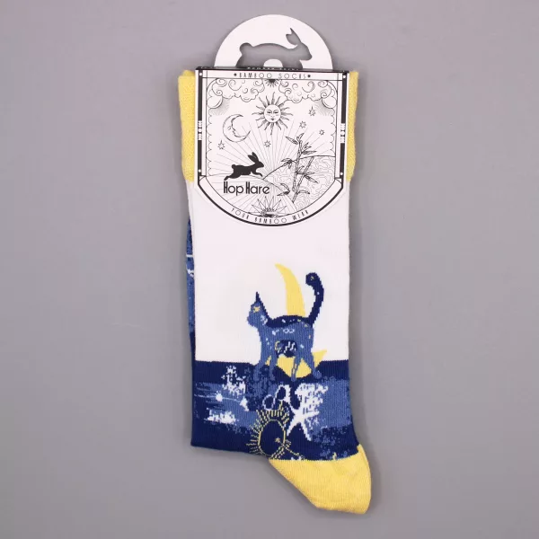 Hop Hare Bamboo Socks S/M - Midnight Cat - Image 2