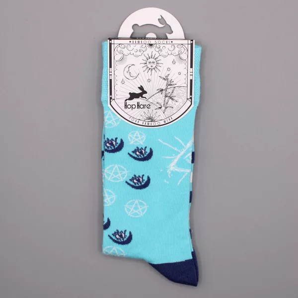 Hop Hare Bamboo Socks S/M - Pentagram and Evil Eye - Image 2