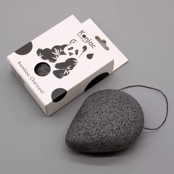 Teardrop Konjac Sponge - Bamboo Charcoal - Anti-bacterial - Image 2