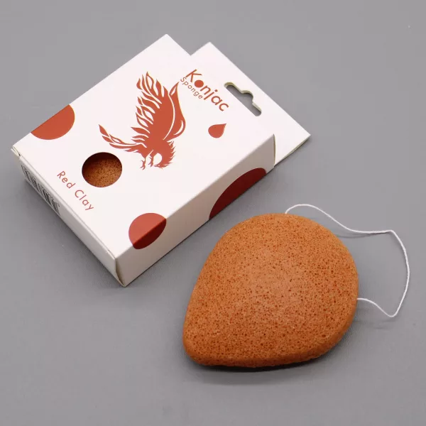 Teardrop Konjac Sponge - Red Clay - Rejuvenating - Image 2