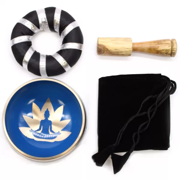 Yoga Moves Singing Bowl Set- White/Blue 10.7cm - Image 3