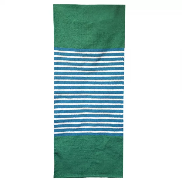 Indian Cotton Rug - 70x170cm - Blue/ Green - Image 2