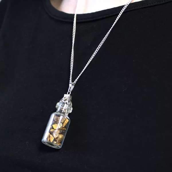 Bottled Gemstones Necklace - Tiger Eye - Image 2