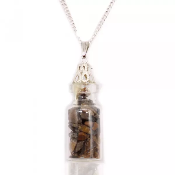 Bottled Gemstones Necklace - Tiger Eye