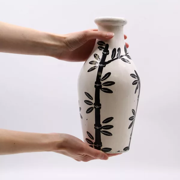 Bamboo Motif Shaped Vase - Natural - Image 4