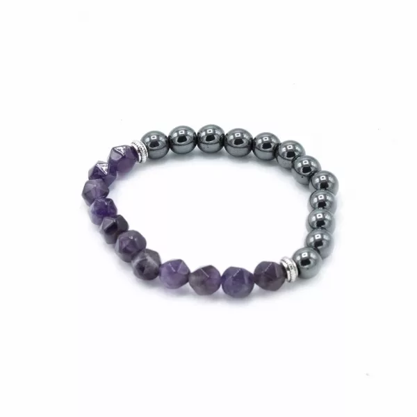 Faceted Gemstone Bracelet - Magnetic Amethyst - Image 3
