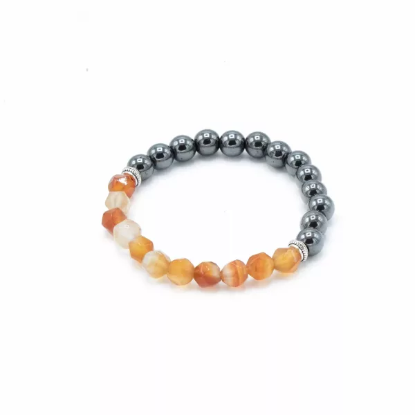 Faceted Gemstone Bracelet - Magnetic Carnelian - Image 3