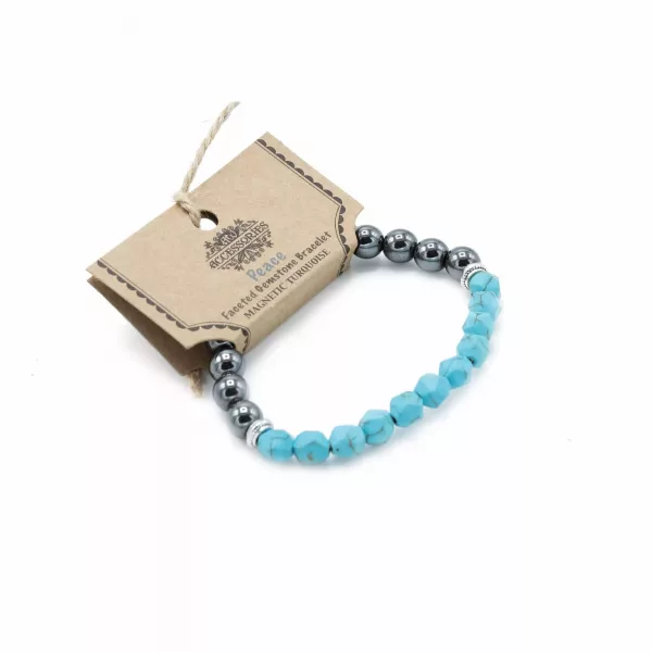 Faceted Gemstone Bracelet - Magnetic Turquoise - Image 2