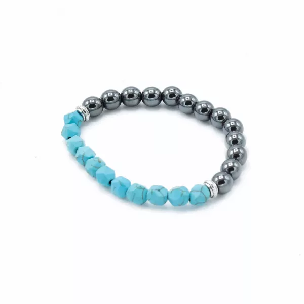 Faceted Gemstone Bracelet - Magnetic Turquoise - Image 3