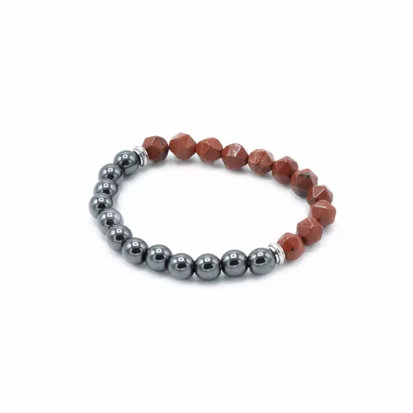 Faceted Gemstone Bracelet - Magnetic Red Jasper - Image 3