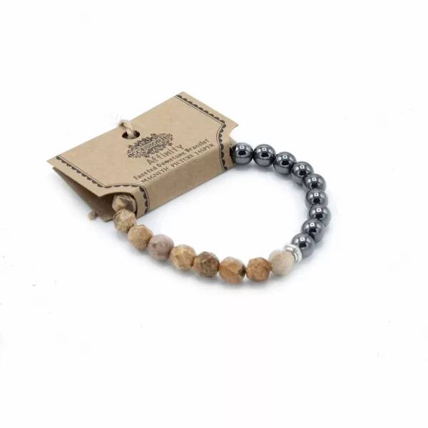 Faceted Gemstone Bracelet - Magnetic Picture Jasper - Image 2