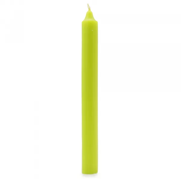 Solid Colour Dinner Candles - Rustic Lime Green - Pack of 5 - Image 2