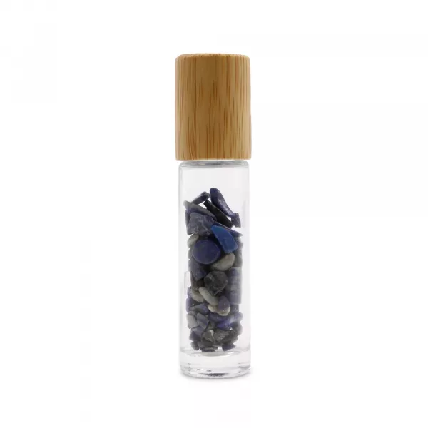 Gemstone Essential Oil Roller Bottle - Sodalite  - Wooden Cap - Image 3
