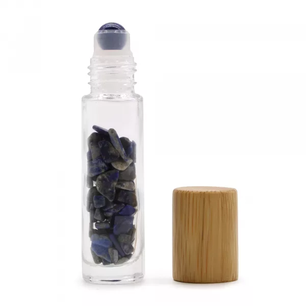Gemstone Essential Oil Roller Bottle - Sodalite  - Wooden Cap - Image 4