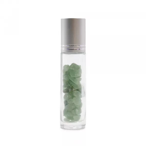 Gemstone Essential Oil Roller Bottle - Aventurine - Silver Cap - Image 2