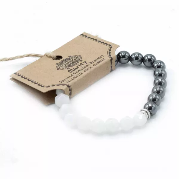 Faceted Gemstone Bracelet - Magnetic Rock Quartz - Image 4