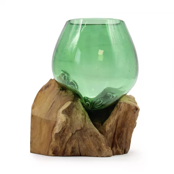 Recycled Beer Bottles - Small Bowl on Wood - Image 2