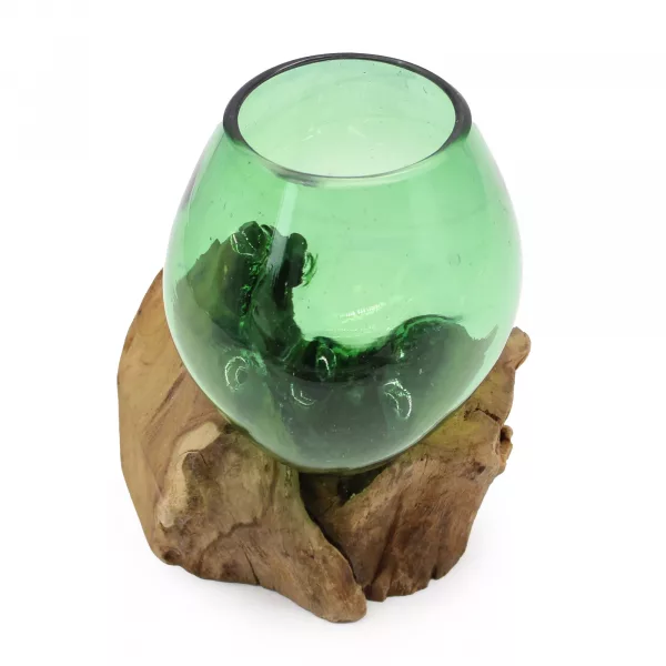 Recycled Beer Bottles - Small Bowl on Wood - Image 3