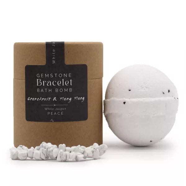 White Jasper Gem Bracelet Bath Bomb - Image 2