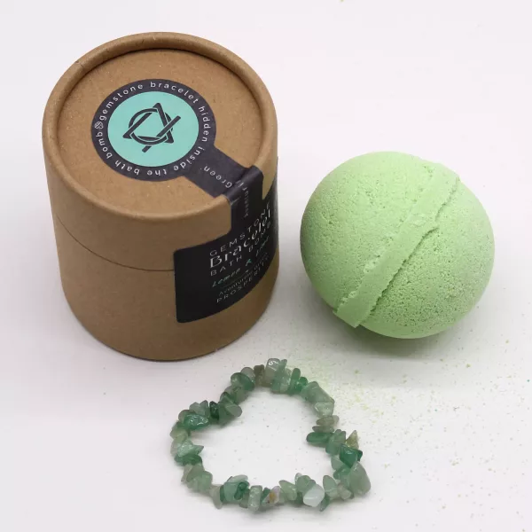 Green Aventurine Gem Bracelet Bath Bomb - Image 4