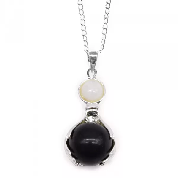 Gemstone Healing Hands Pendant - Black Agate