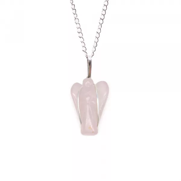 Gemstone Guardian Angel Pendant - Rose Quartz