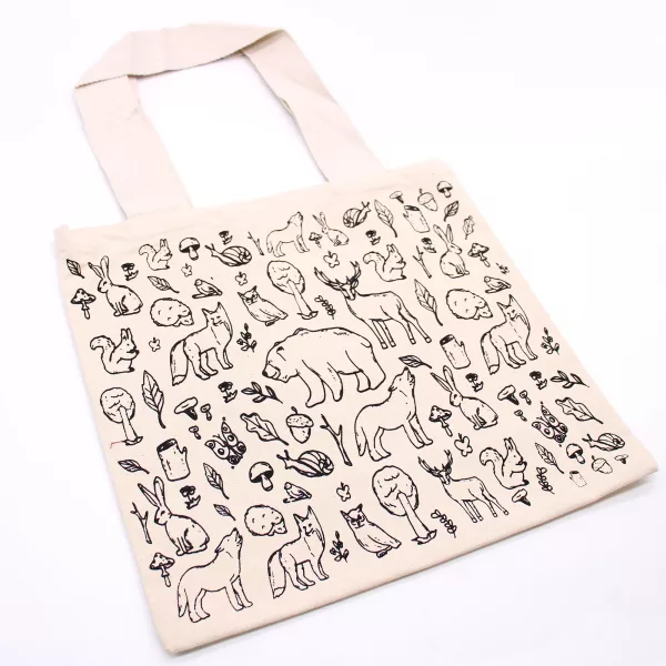 Big Cotton Shopping Bag - 38x42cm - Forest Life - 10oz - Image 3
