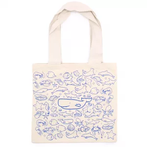 Big Cotton Shopping Bag - 38x42cm - Sea Life - 10oz