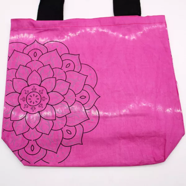 Tye-Dye Cotton Bag (6oz) - 38x42x12cm -  Mandela - Magento - Black Handle - Image 2