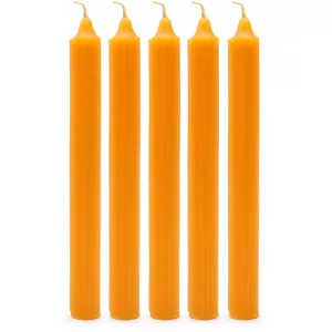 Solid Colour Dinner Candles - Rustic Mango - Pack of 5
