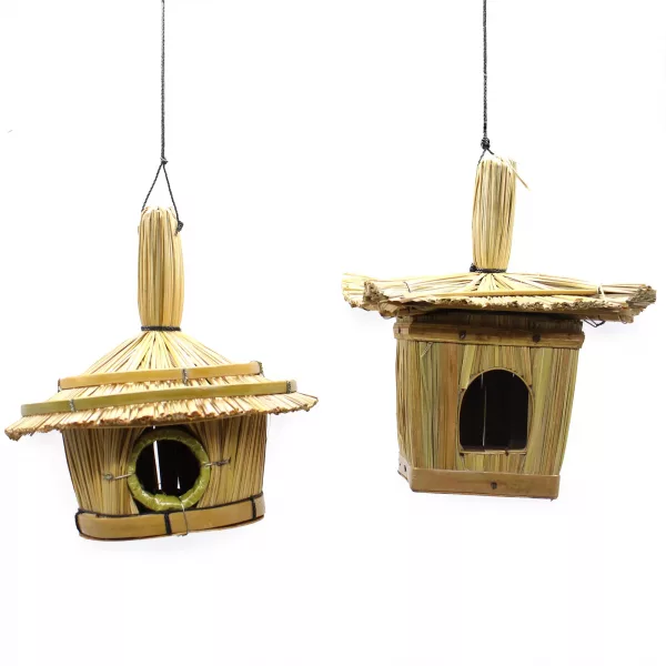 Small Round Seagrass Bird Box 17x17cm - Image 3