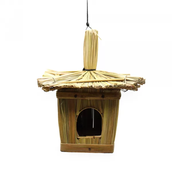 Small Square Seagrass Bird Box 18x13cm - Image 4