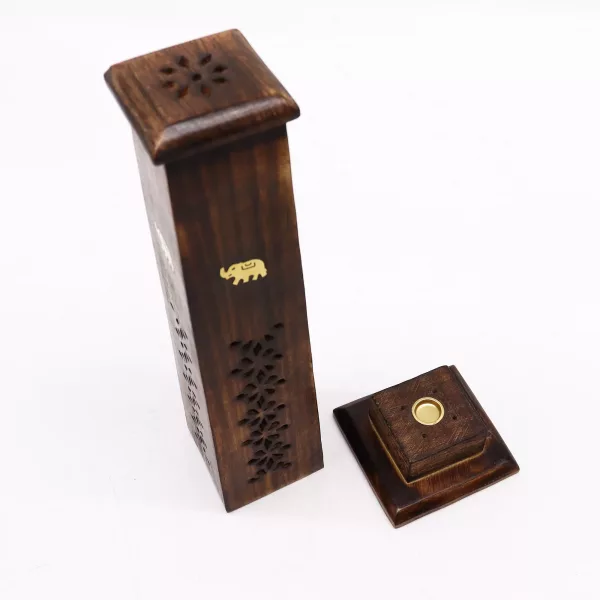 Box of 2 Tapered Incense Tower - Mango Wood - Image 2
