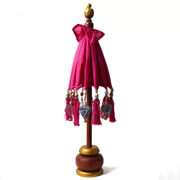 Bali Home Decor Parasol - Cotton - Pink- 40cm - Image 2