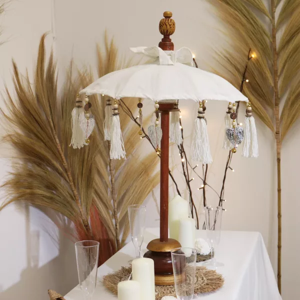 Bali Home Decor Parasol - Canvas - Natural- 40cm - Image 4