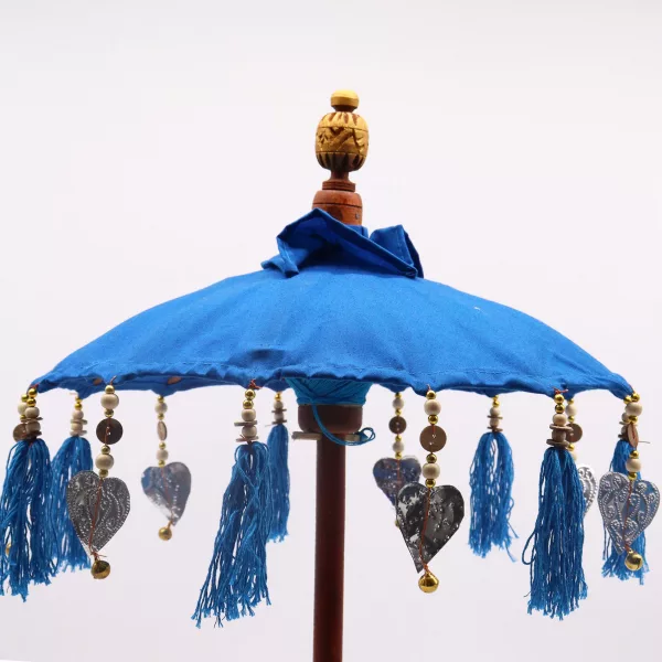 Bali Home Decor Parasol - Cotton - Turquoise- 40cm - Image 3