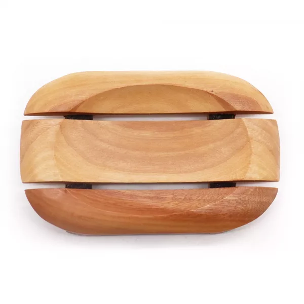 Classic Mahogany Soap Dish - Oval in Rectangle - Image 2