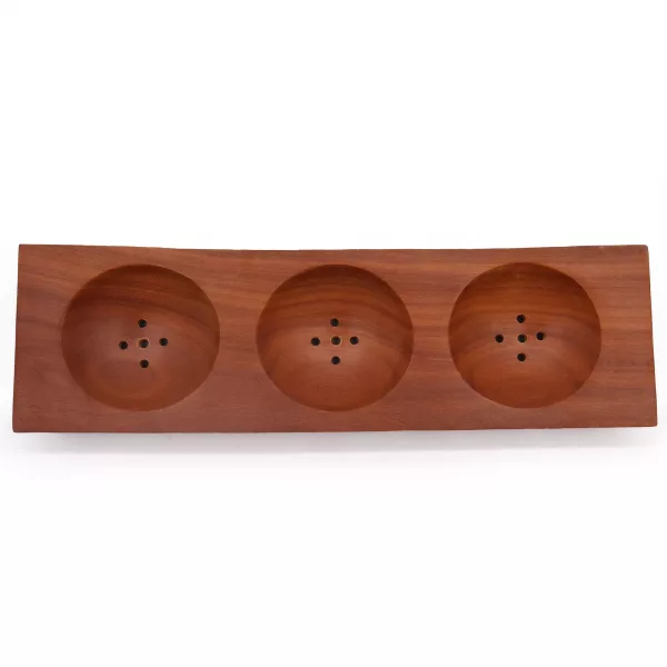 Three Bay Mahogany Soap Dish - Image 2