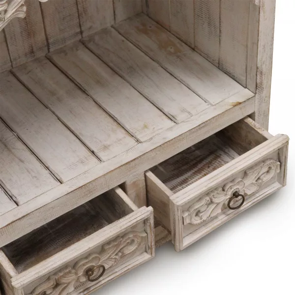 Albasia Bathroom Cabinet - Whitewash - Image 3