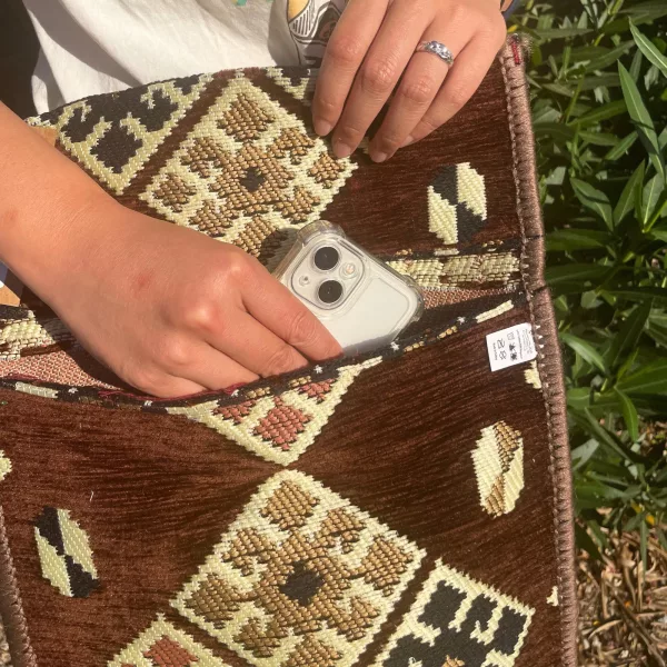 Chocolate Kilim Messenger Festival Bag - Image 4