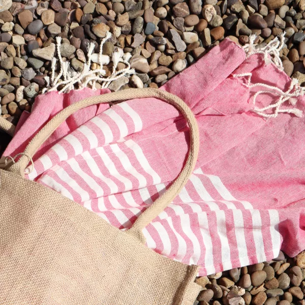 Cotton Pario Throw - 100x180 cm - Hot Pink - Image 4