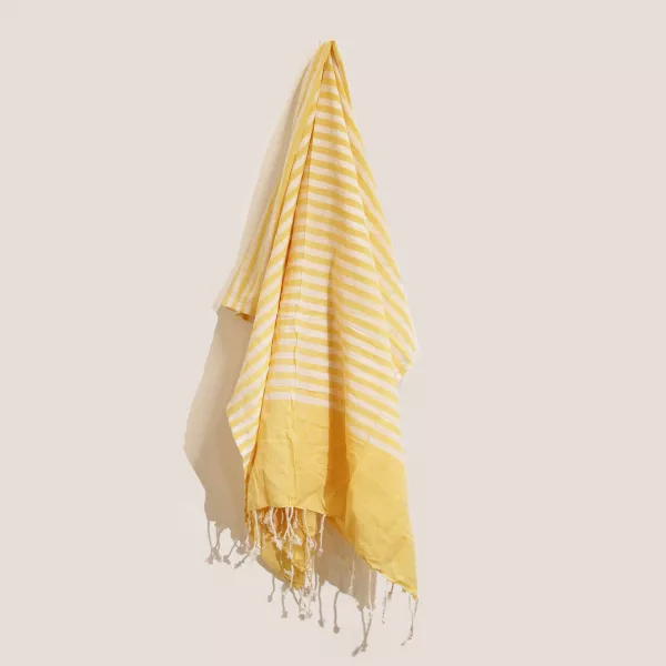 Cotton Pario Throw - 100x180 cm - Sunny Yellow - Image 2